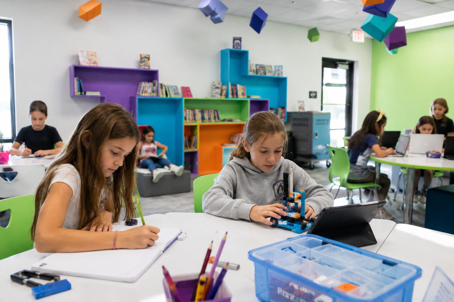 Students learning at Curious Innovators